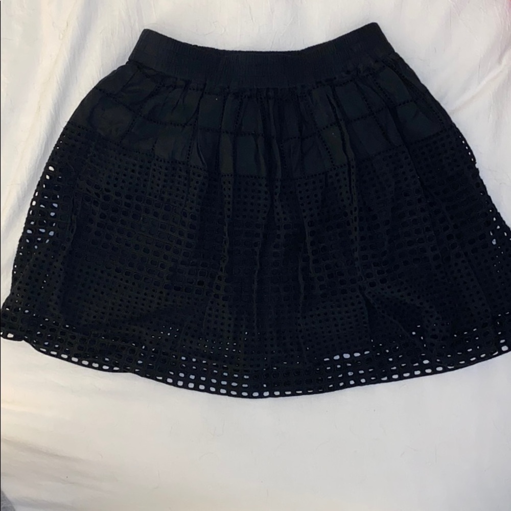 Madewell Black Eyelet Skirt